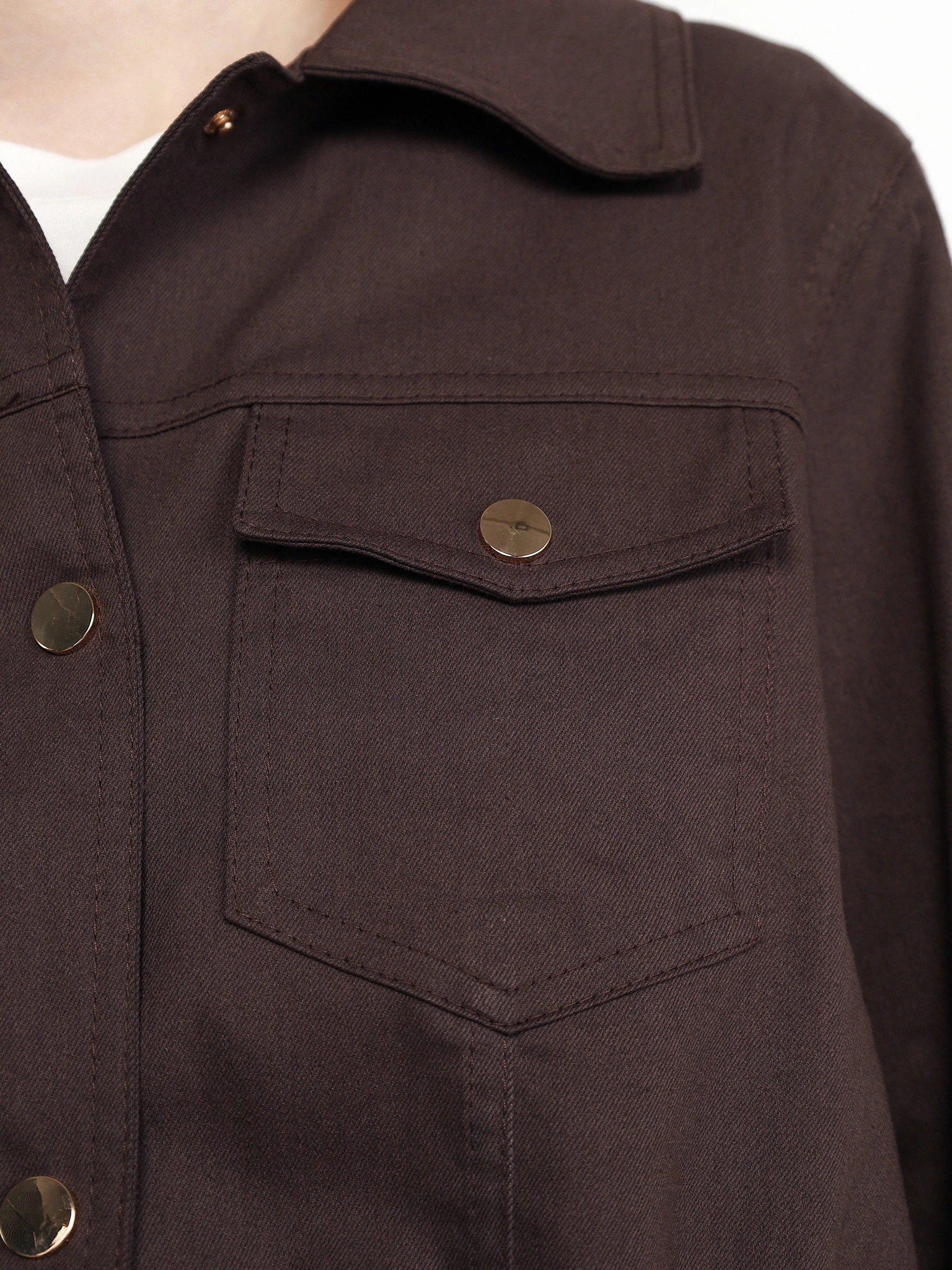 Жакет темно-коричневого цвета с кокеткой